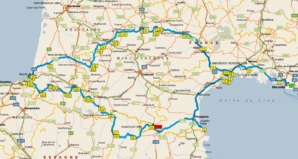 Carte Voyage  Pyrénée